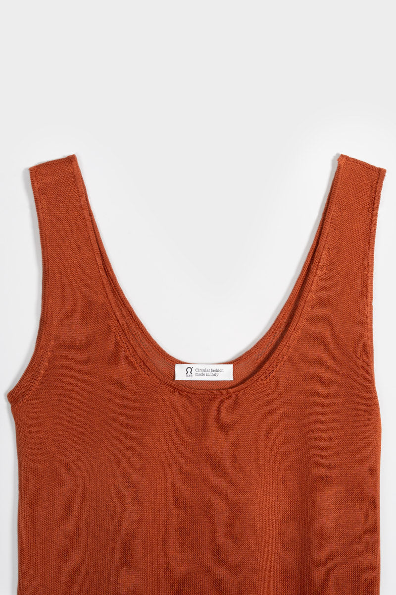 Top Viscosa Donna Valeria Marrone Terracotta