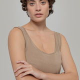 Top Viscosa Donna Valeria Beige - Rifò Lab Moda circolare made in Italy