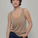 Top Viscosa Donna Valeria Beige - Rifò Lab Moda circolare made in Italy