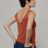 Top Viscosa Donna Valeria Marrone Terracotta - Rifò Lab Moda circolare made in Italy