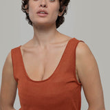 Top Viscosa Donna Valeria Marrone Terracotta - Rifò Lab Moda circolare made in Italy