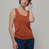 Top Viscosa Donna Valeria Marrone Terracotta - Rifò Lab Moda circolare made in Italy