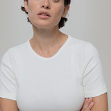 Bianco Latte | Maglietta a Maniche Corte Donna Cotone Rigenerato Ilaria