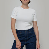Bianco Latte | Maglietta a Maniche Corte Donna Cotone Rigenerato Ilaria