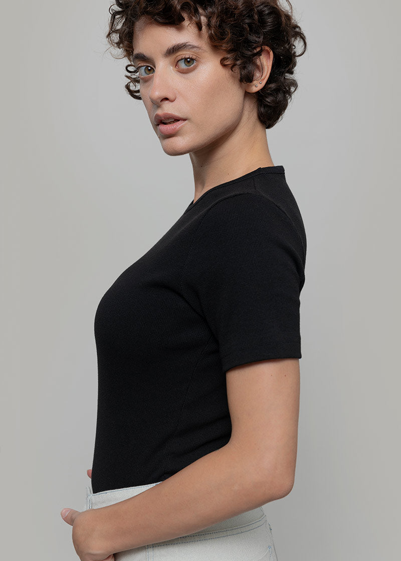 Nero Corvino | Maglietta a Maniche Corte Donna Cotone Rigenerato Ilaria