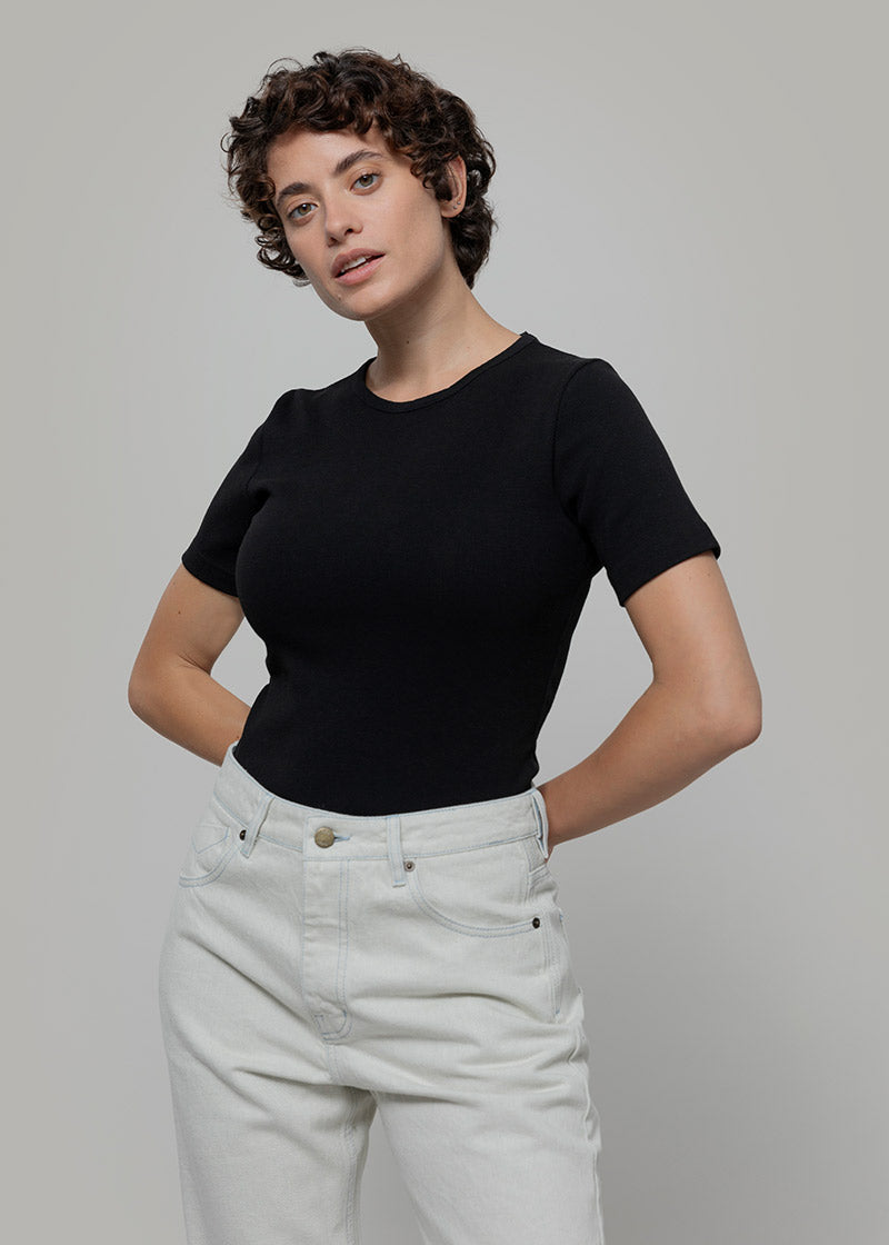 Nero Corvino | Maglietta a Maniche Corte Donna Cotone Rigenerato Ilaria