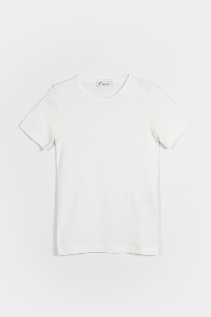 Bianco Latte | Maglietta a Maniche Corte Donna Cotone Rigenerato Ilaria