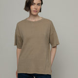 Beige Sabbia | T-shirt Lino Riciclato Donna Febe