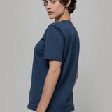 T-Shirt Donna Cotone Rigenerato Mimma Blu - Rifò Lab Moda circolare made in Italy
