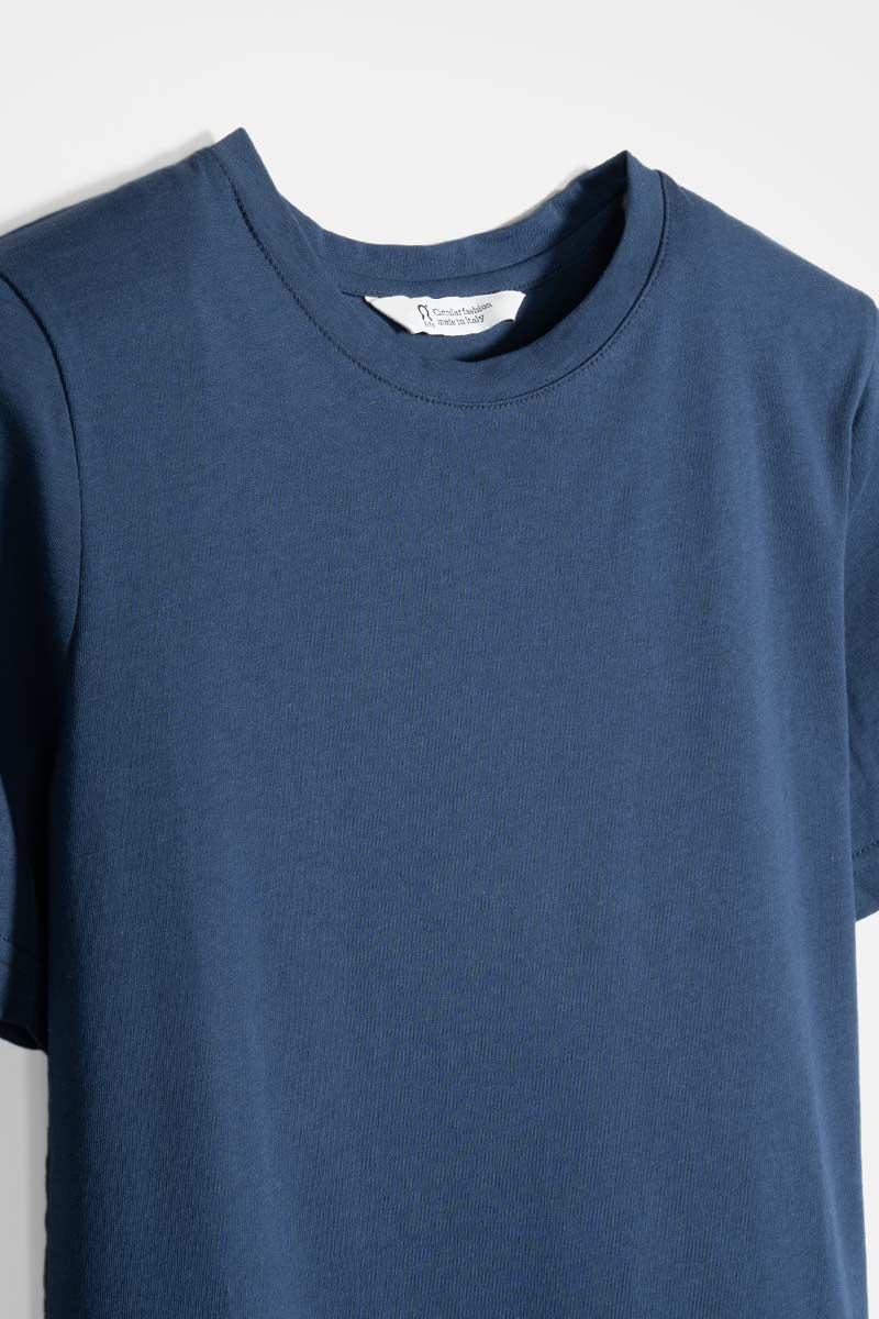 T-Shirt Donna Cotone Rigenerato Mimma Blu
