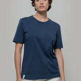 T-Shirt Donna Cotone Rigenerato Mimma Blu - Rifò Lab Moda circolare made in Italy