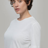 T-Shirt Donna Cotone Rigenerato Mimma Bianco - Rifò Lab Moda circolare made in Italy