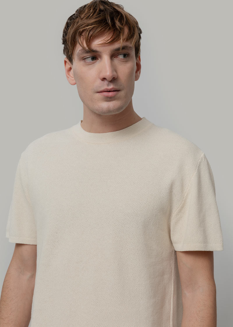 T-Shirt Uomo Cotone Rigenerato Mattia Bianco