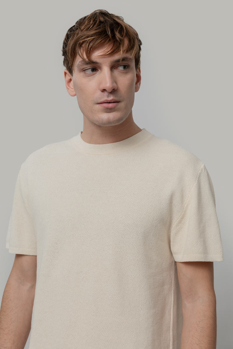 T-Shirt Uomo Cotone Rigenerato Mattia Bianco