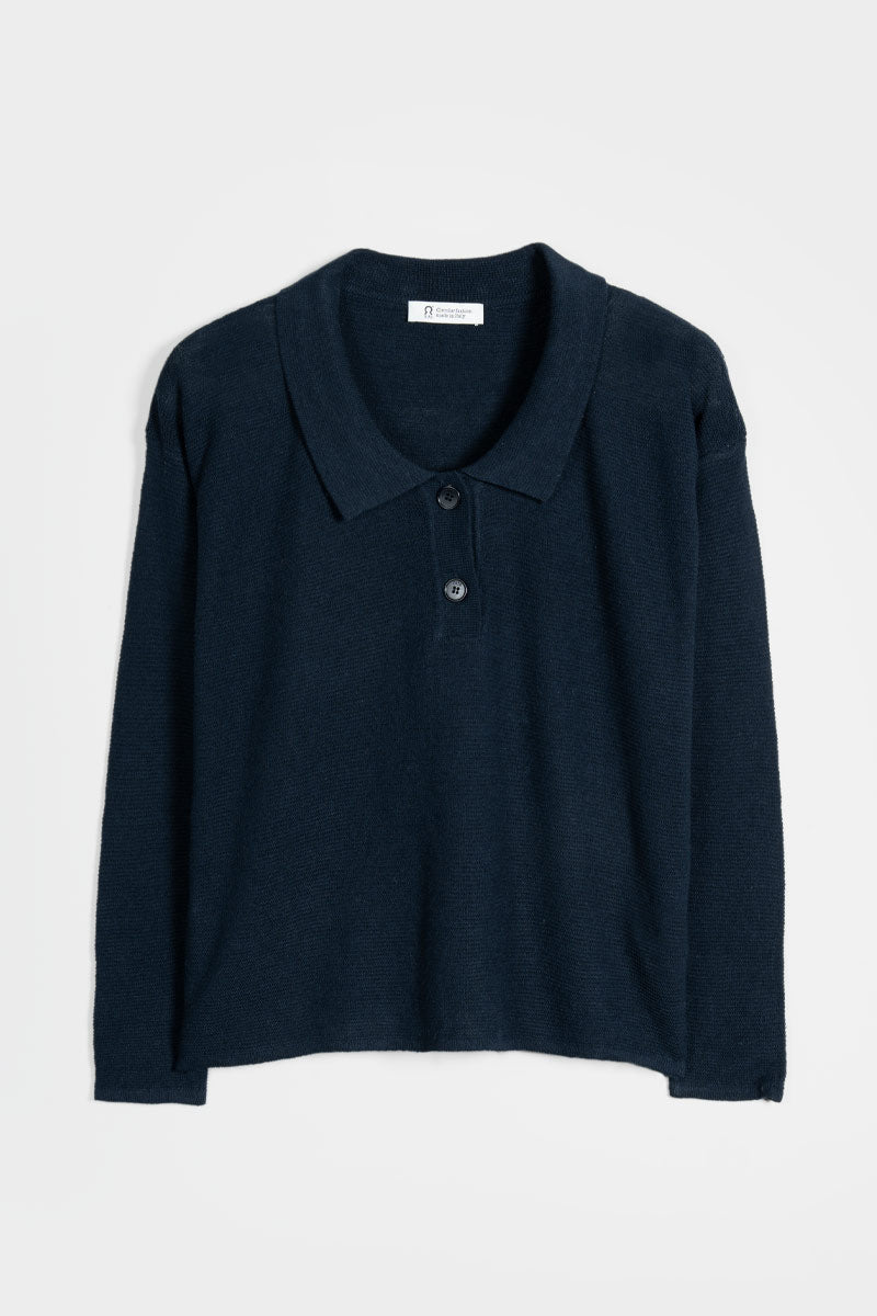 Polo Donna Lino Riciclato Nina Blu