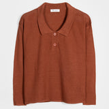 Polo Donna Lino Riciclato Nina Marrone Rame