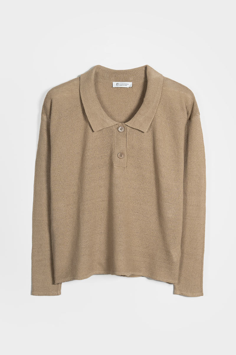 Polo Donna Lino Riciclato Nina Beige
