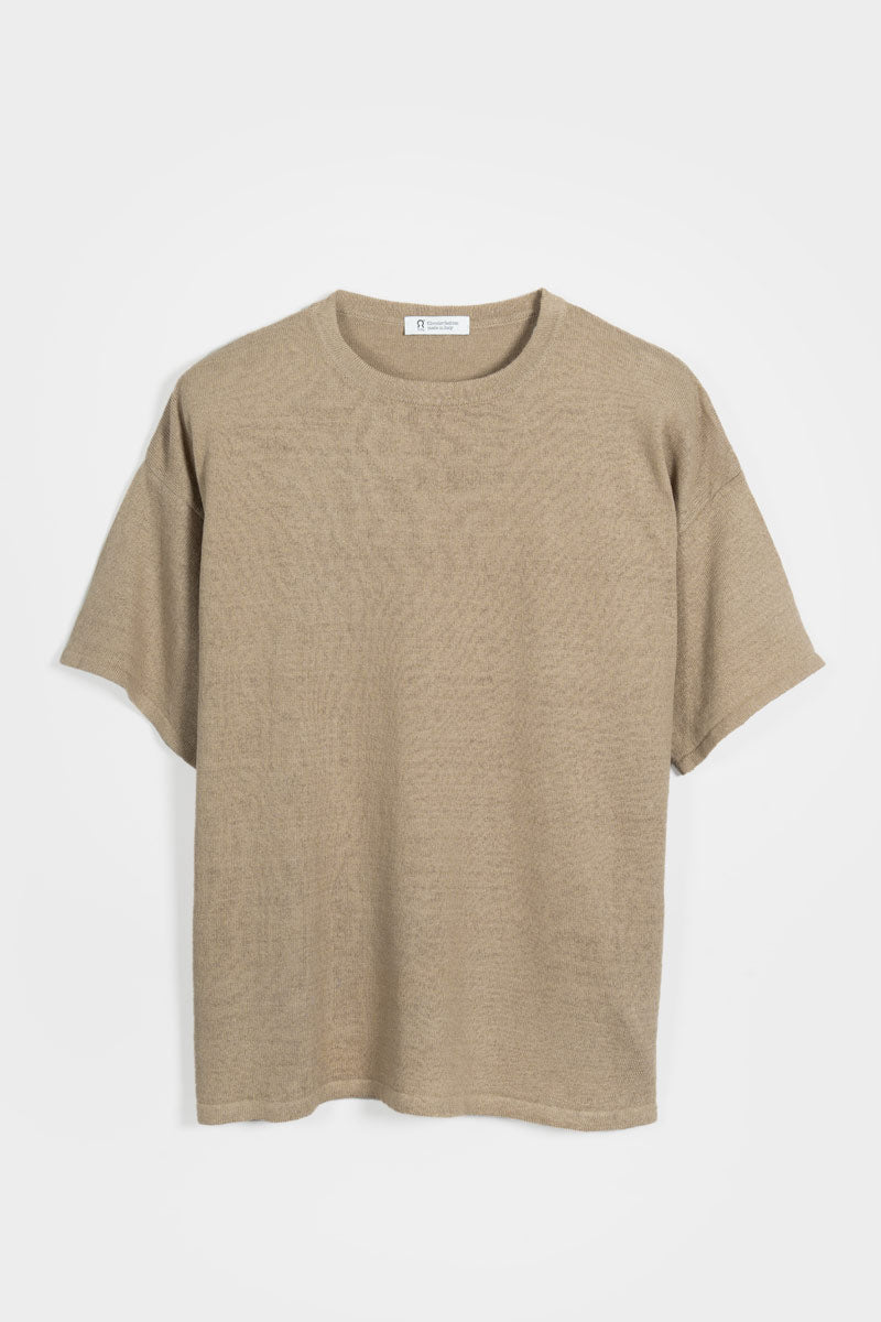 Beige Sabbia | T-shirt Lino Riciclato Donna Febe
