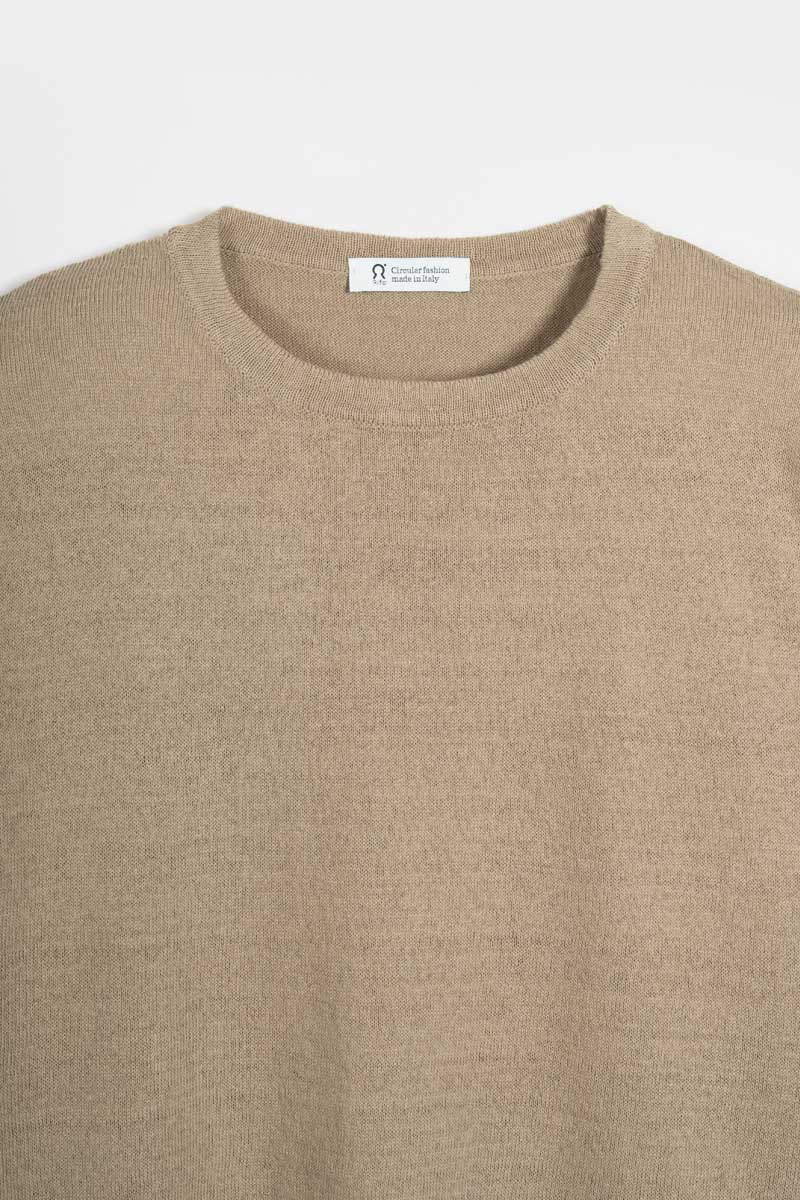 Beige Sabbia | T-shirt Lino Riciclato Donna Febe