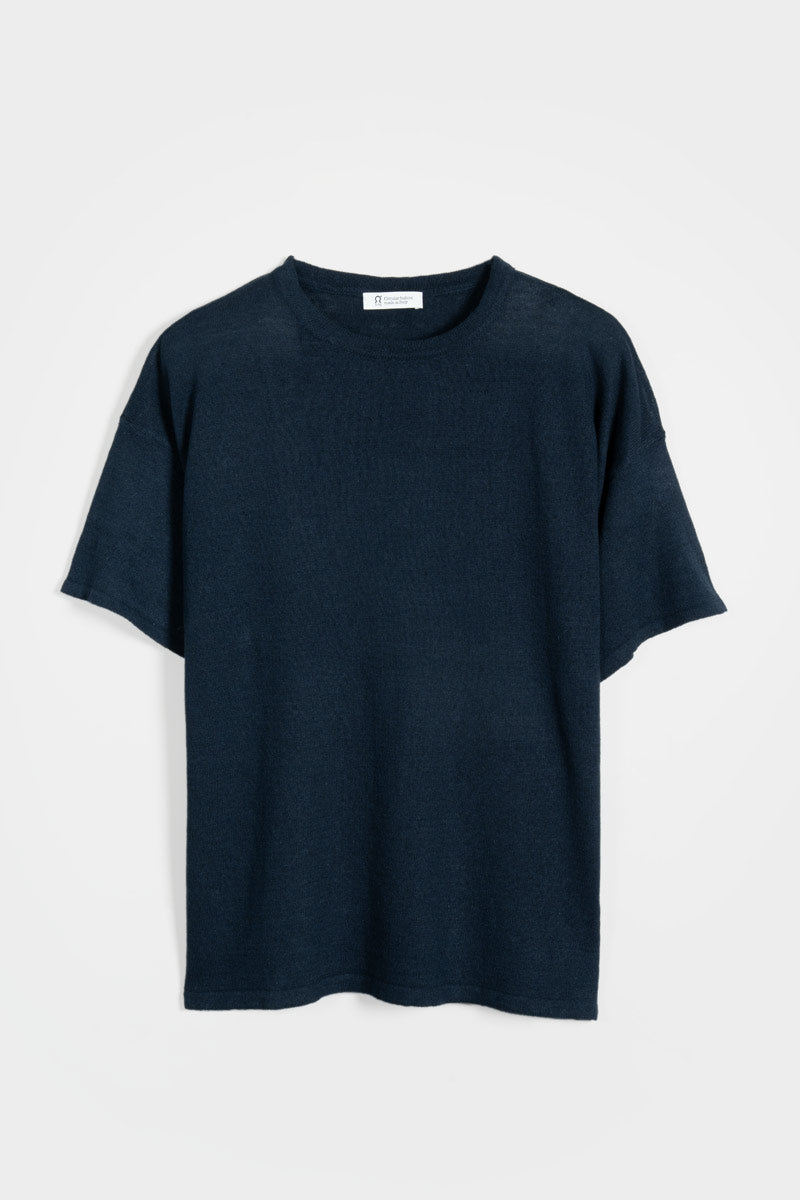 T-Shirt Lino Riciclato Donna Febe Blu
