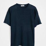 T-Shirt Lino Riciclato Donna Febe Blu