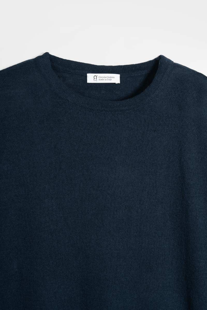 T-Shirt Lino Riciclato Donna Febe Blu