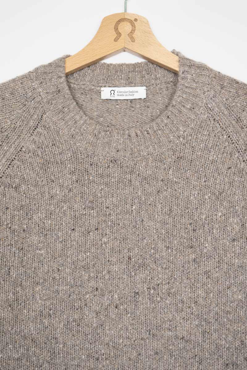 Greige Nebbia | Maglia Unisex Cashmere Rigenerato Alfredo