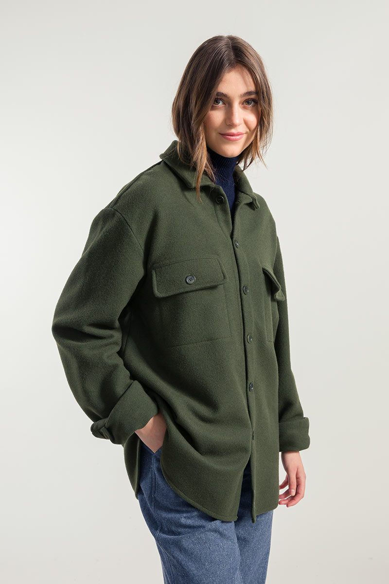 Verde Felce | Giacca Unisex Lana Rigenerata Mario