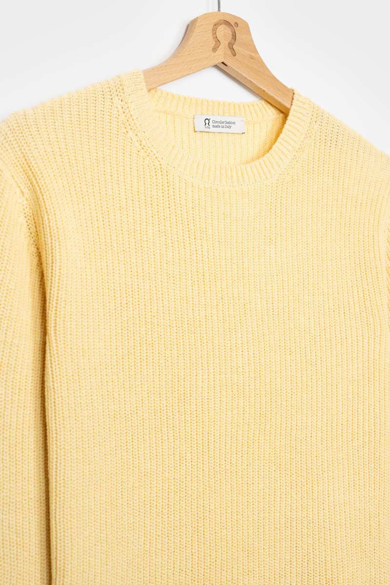 Giallo Crema | Maglia Donna Cotone Rigenerato Olga