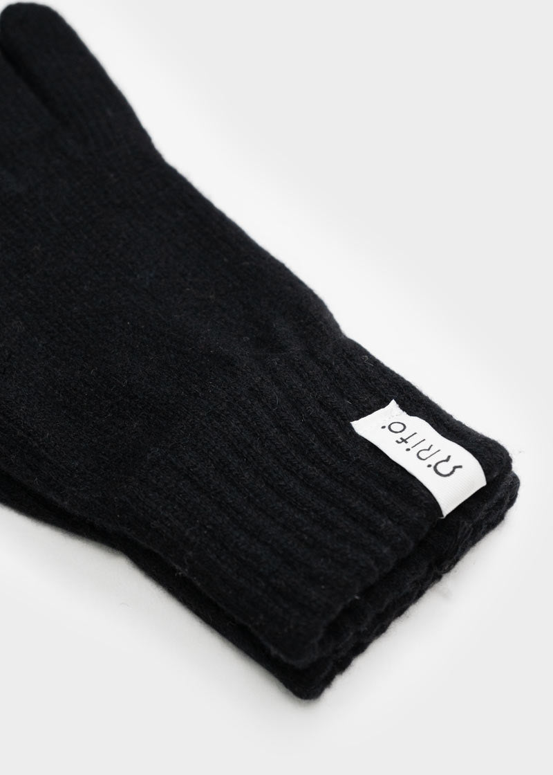 Nero Ardesia | Guanti donna cashmere rigenerato