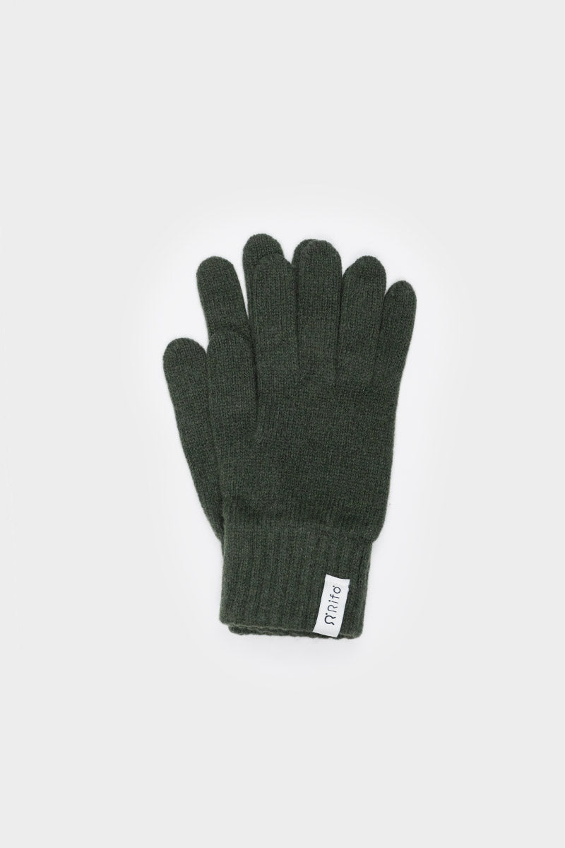Handschuhe aus recycelter Kaschmirwolle grün Anita