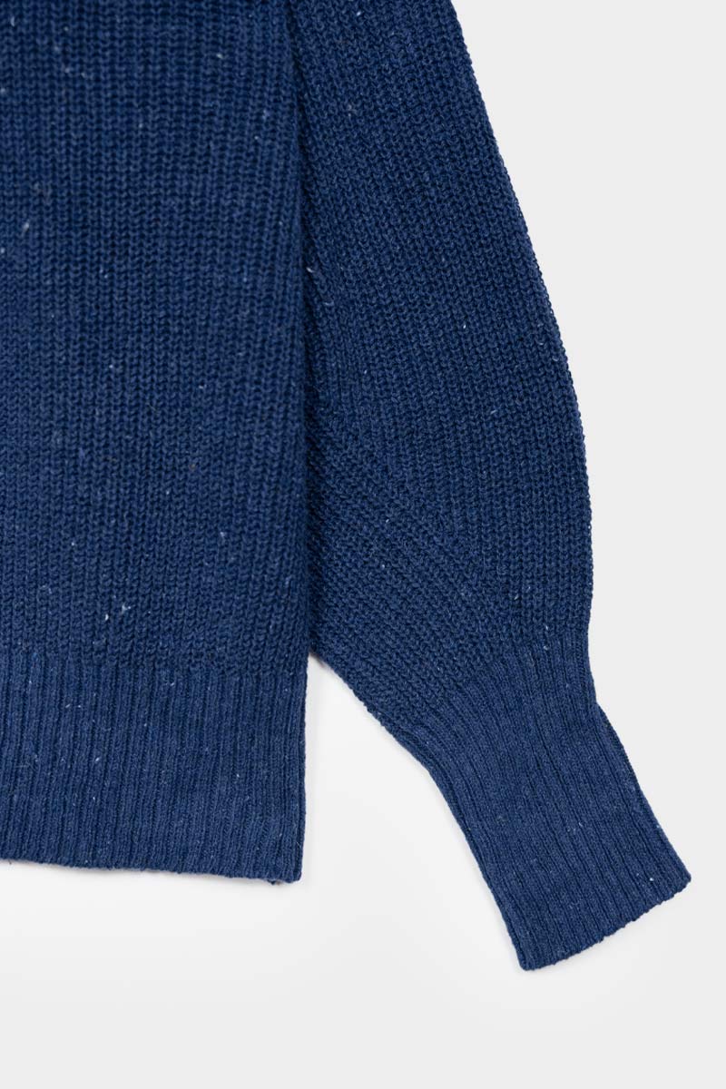 Blu Baltico | Cardigan Cotone Donna Jeans Rigenerato - Rifò Lab Moda circolare made in Italy