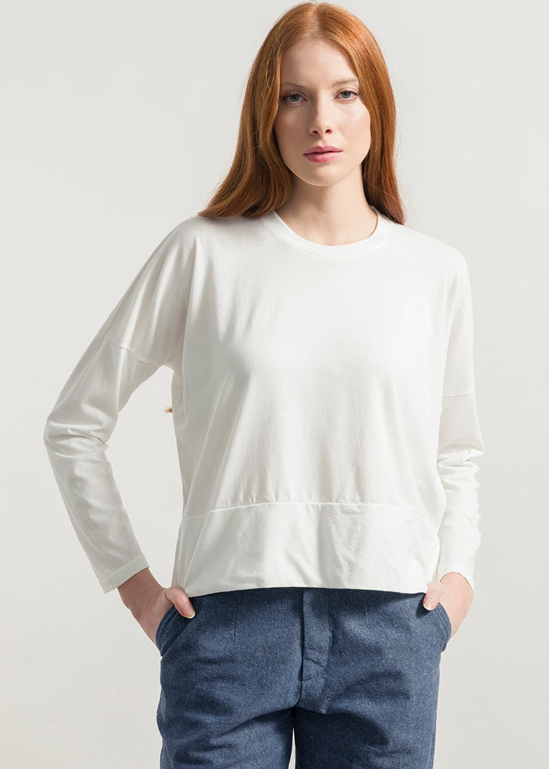 Bianco Latte | Maglia Donna Cotone Rigenerato Zoe