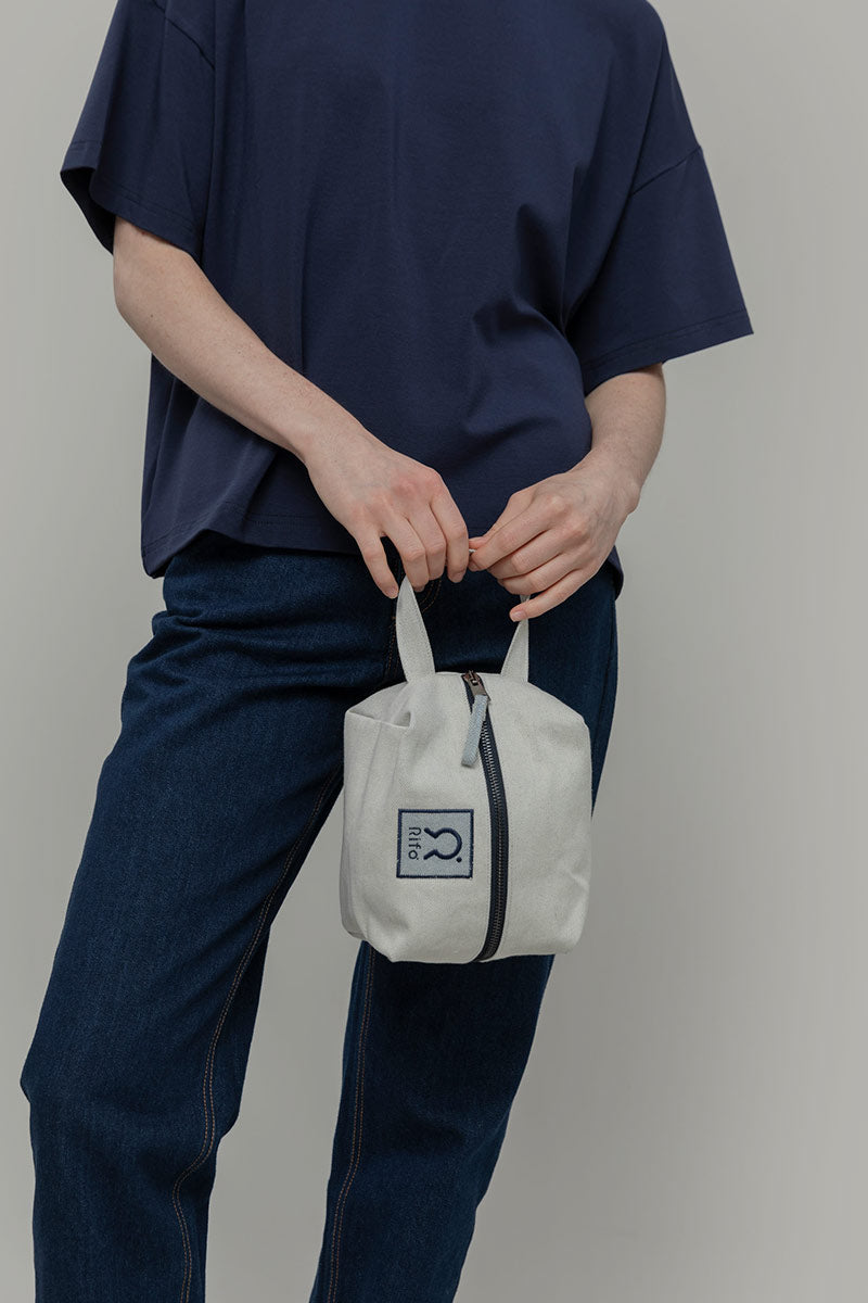 Pochette Jeans Jacky borsello beauty denim rigenerato Ecrù - Rifò