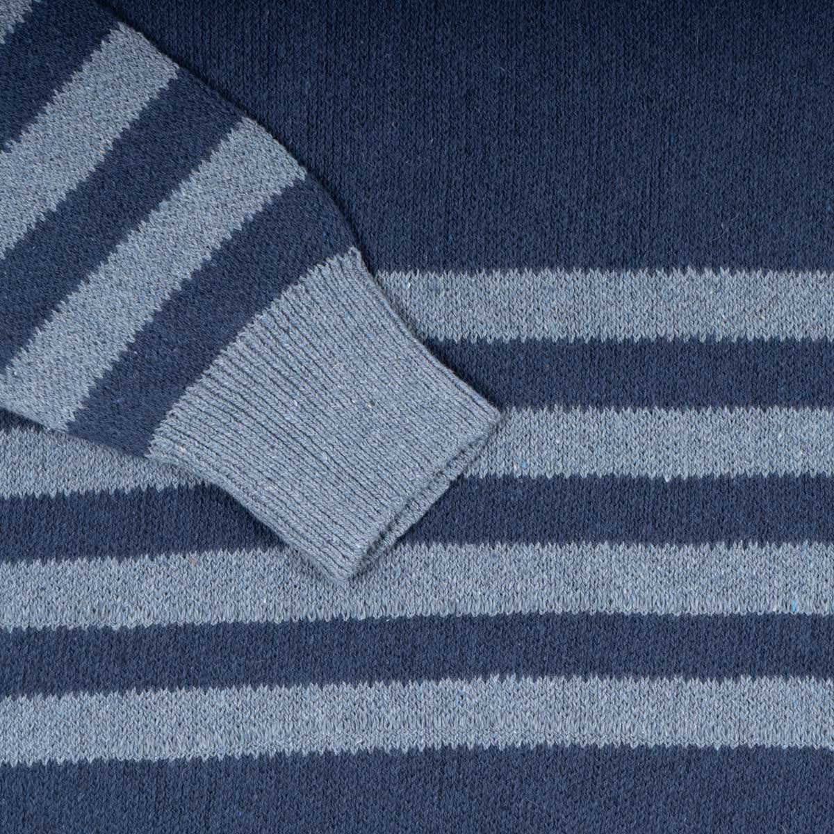 Blu Baltico | Maglioncino righe jeans rigenerato Brigitte