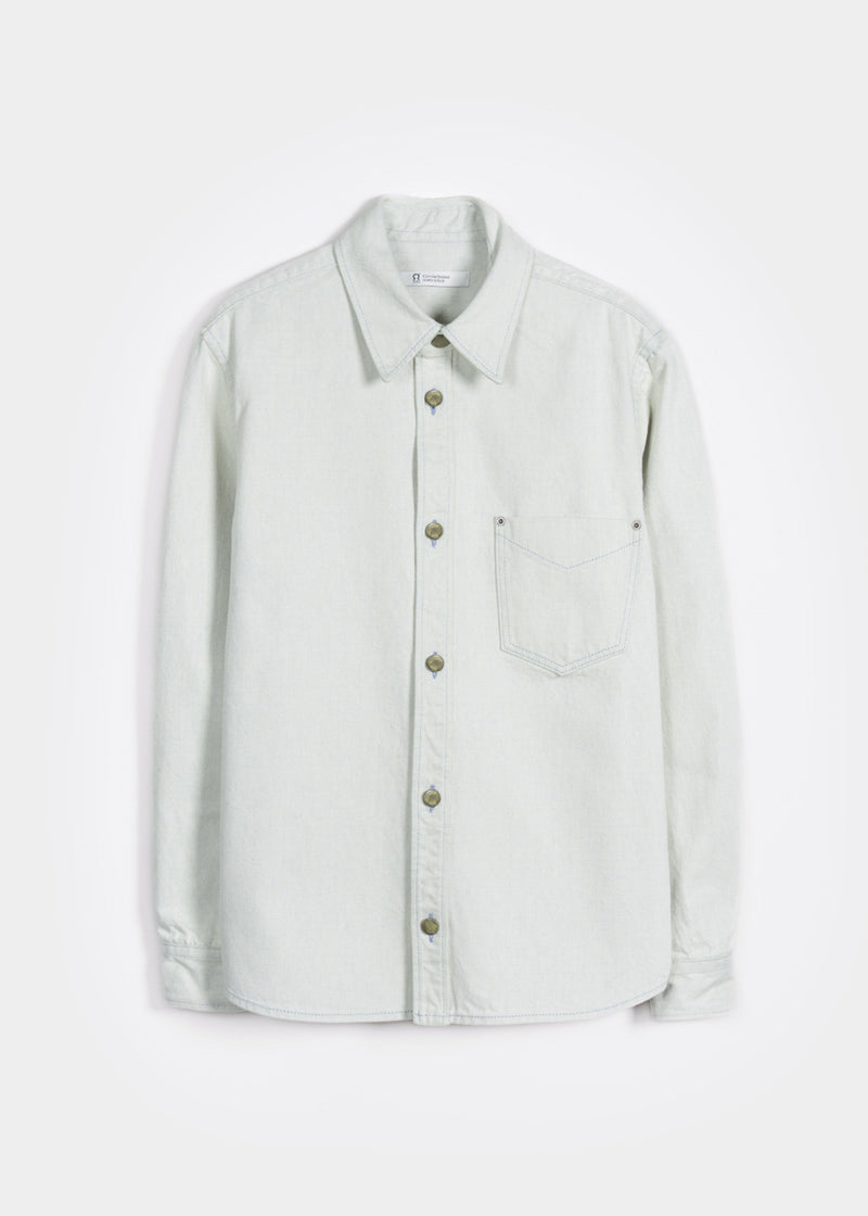 Overshirt Giacca Denim Rigenerato Unisex Remi Bianco Ecrù - Rifò Lab Moda circolare made in Italy