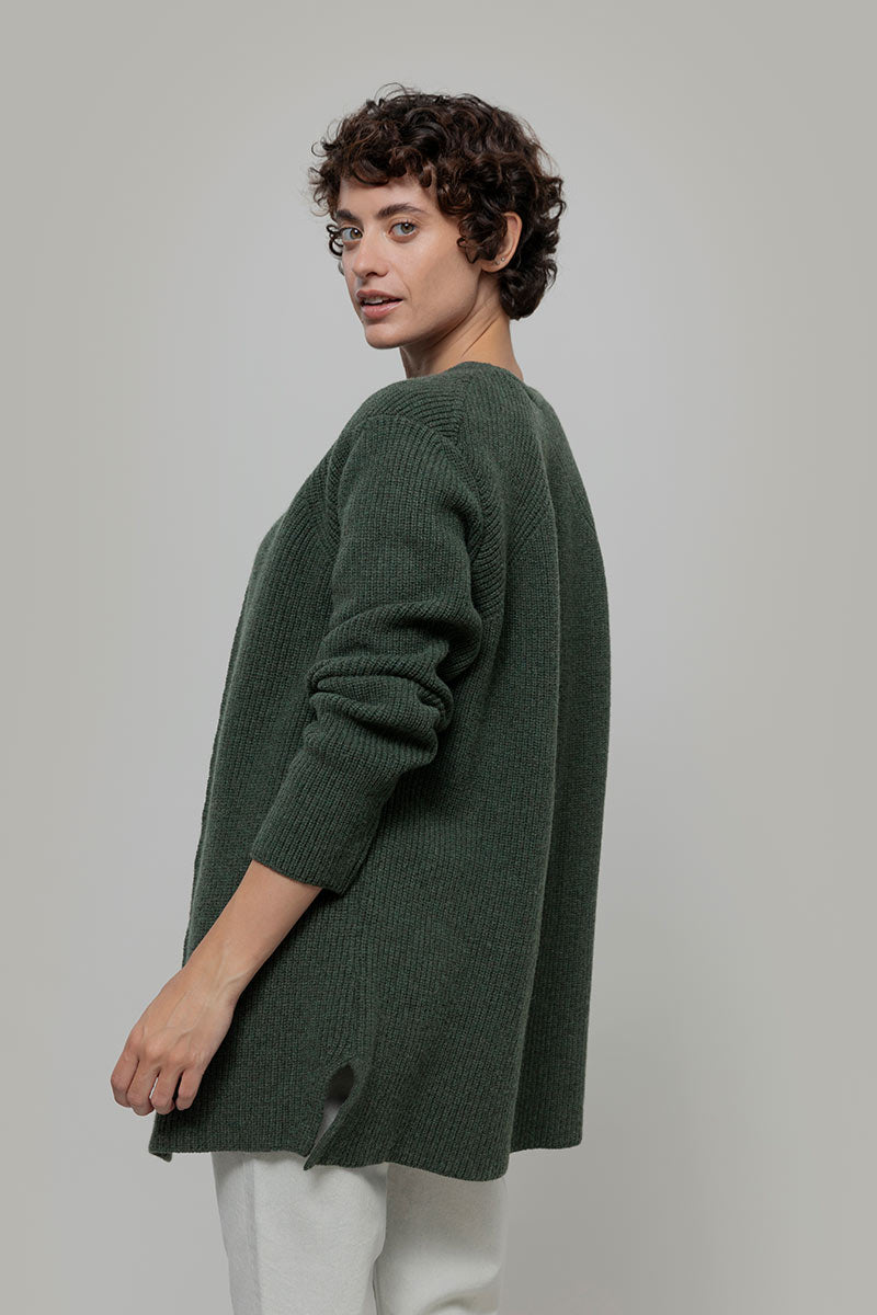 Cardigan Lungo Donna Lana Rigenerata Gioia - Rifò Lab Moda circolare made in Italy