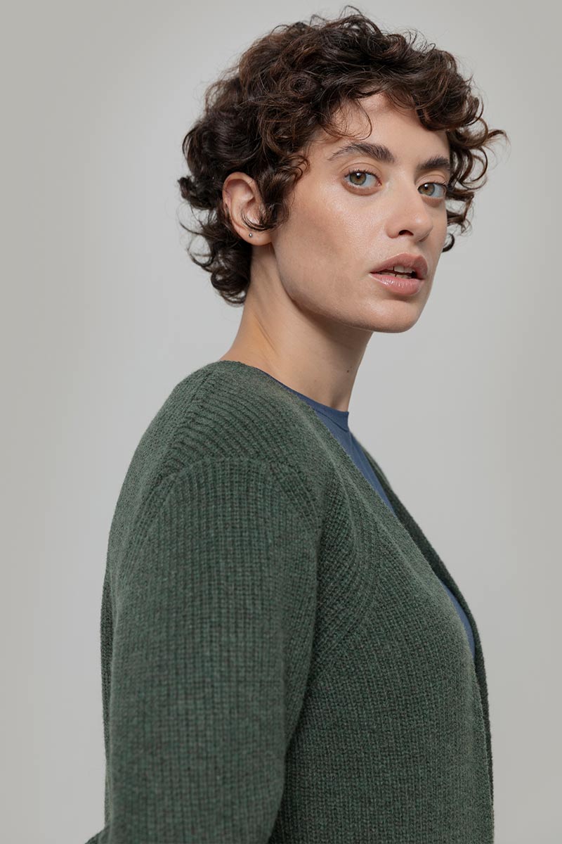 Cardigan Lungo Donna Lana Rigenerata Gioia - Rifò Lab Moda circolare made in Italy