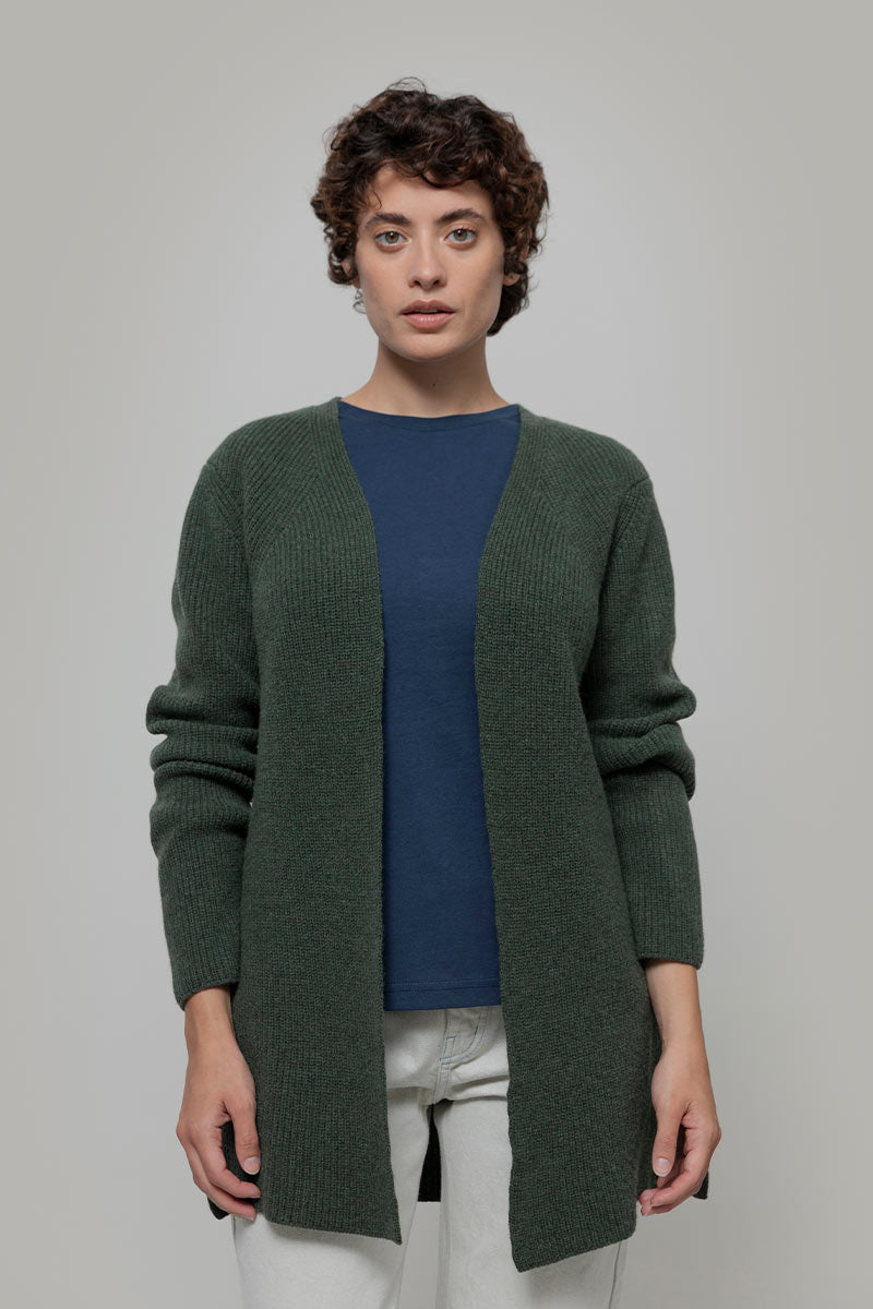 Cardigan Lungo Donna Lana Rigenerata Gioia - Rifò Lab Moda circolare made in Italy