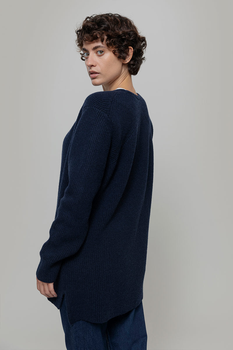 Cardigan Lungo Donna Lana Rigenerata Gioia - Rifò Lab Moda circolare made in Italy