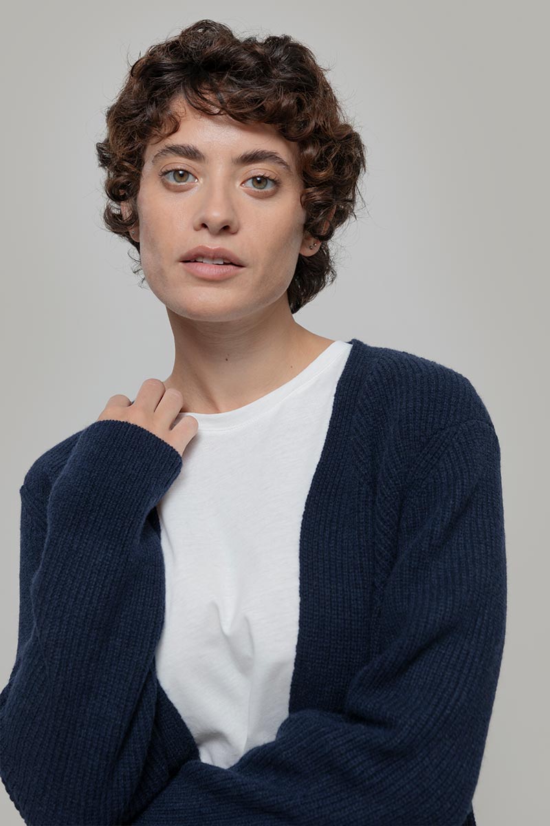 Cardigan Lungo Donna Lana Rigenerata Gioia - Rifò Lab Moda circolare made in Italy