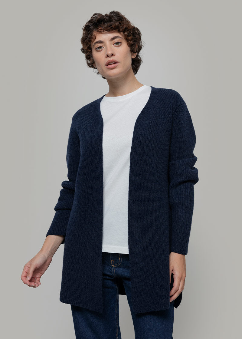 Cardigan Lungo Donna Lana Rigenerata Gioia - Rifò Lab Moda circolare made in Italy