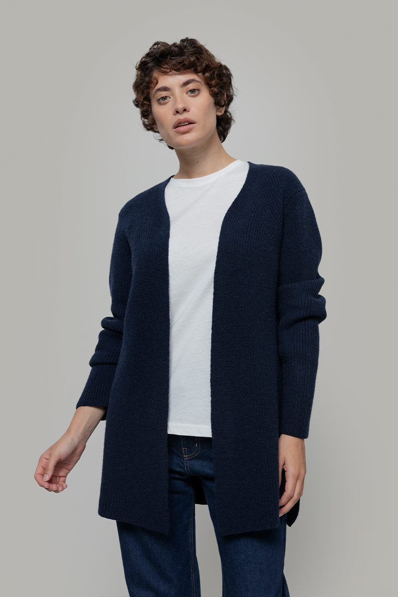 Cardigan Lungo Donna Lana Rigenerata Gioia - Rifò Lab Moda circolare made in Italy
