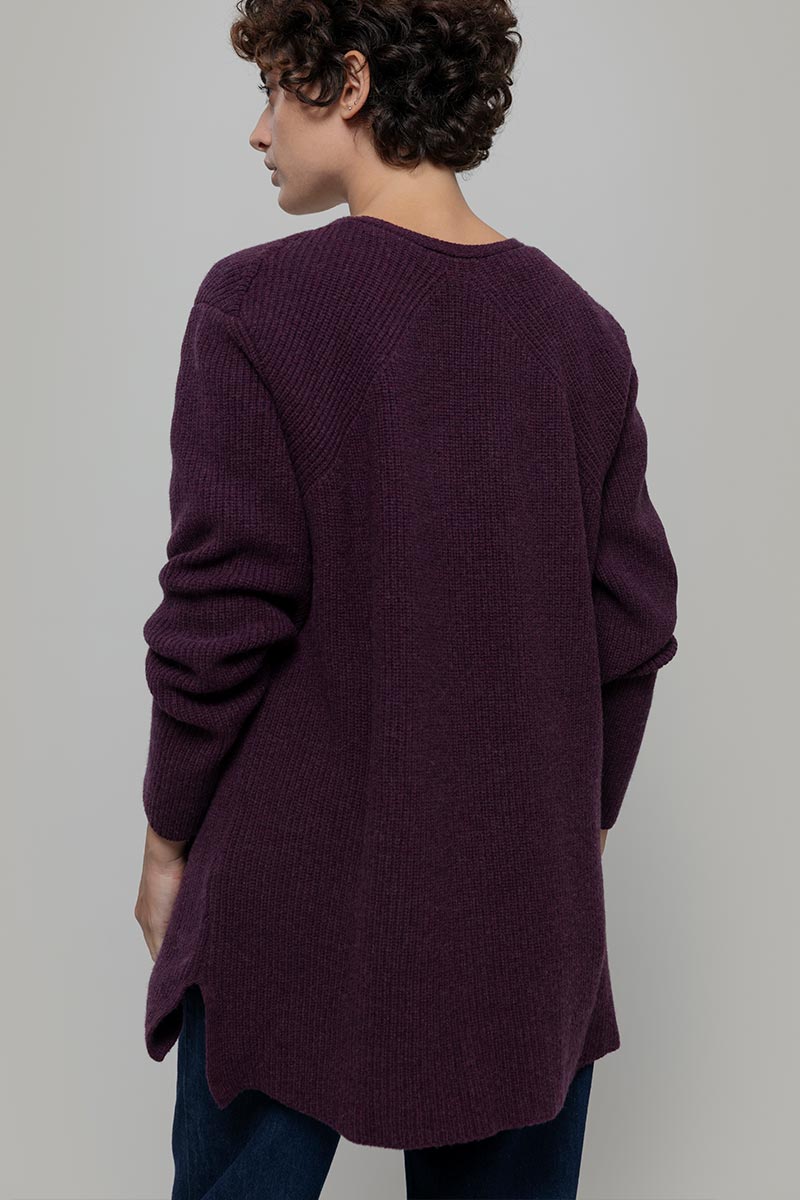 Cardigan Lungo Donna Lana Rigenerata Gioia - Rifò Lab Moda circolare made in Italy