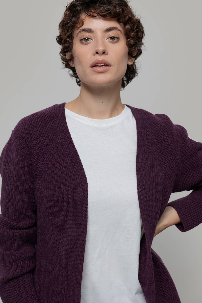 Cardigan Lungo Donna Lana Rigenerata Gioia - Rifò Lab Moda circolare made in Italy