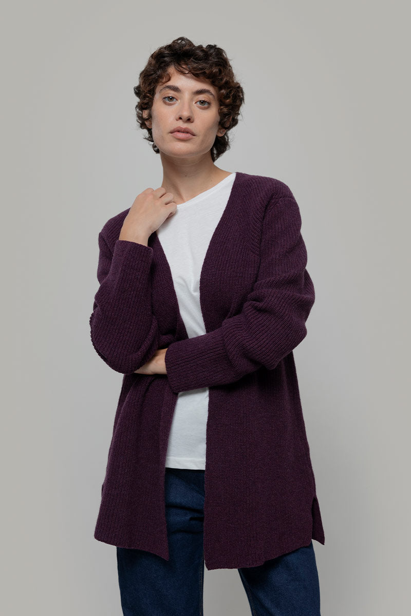 Cardigan Lungo Donna Lana Rigenerata Gioia - Rifò Lab Moda circolare made in Italy