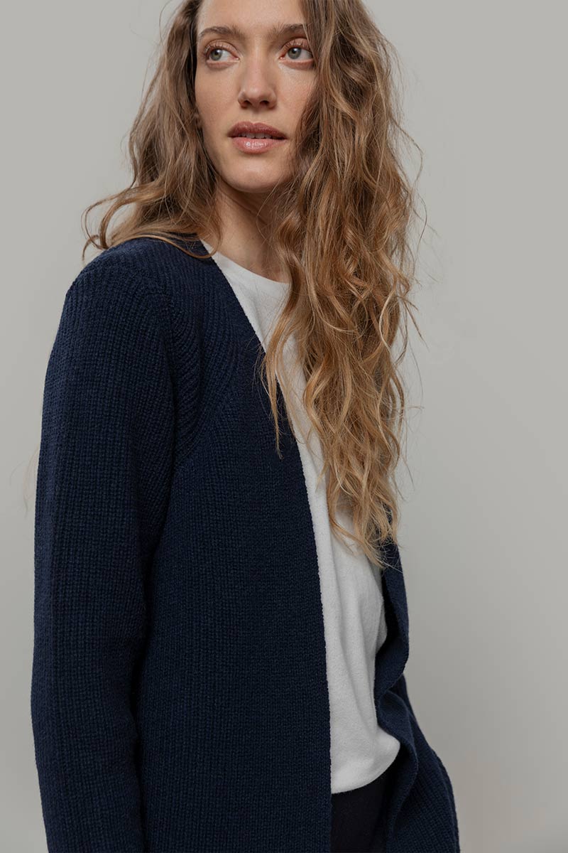 Cardigan Lungo Donna Lana Rigenerata Gioia - Rifò Lab Moda circolare made in Italy