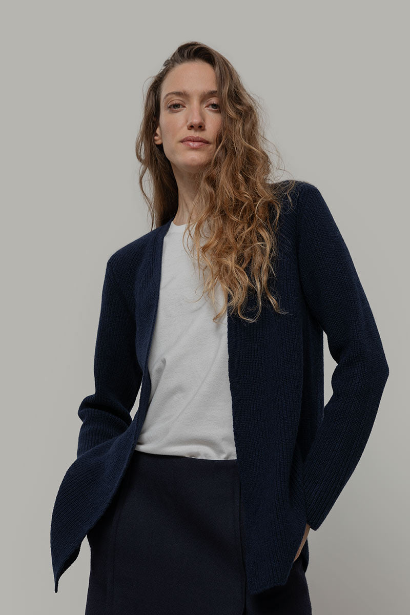 Cardigan Lungo Donna Lana Rigenerata Gioia - Rifò Lab Moda circolare made in Italy