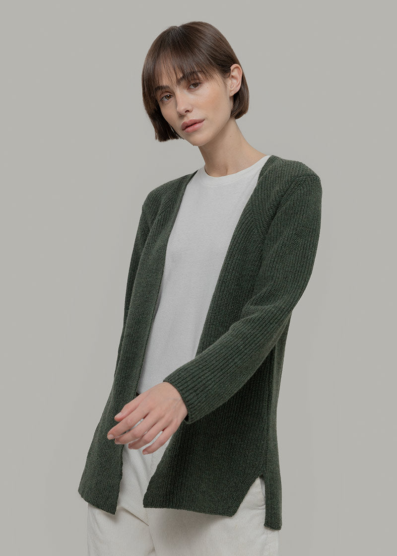 Cardigan Lungo Donna Lana Rigenerata Gioia - Rifò Lab Moda circolare made in Italy