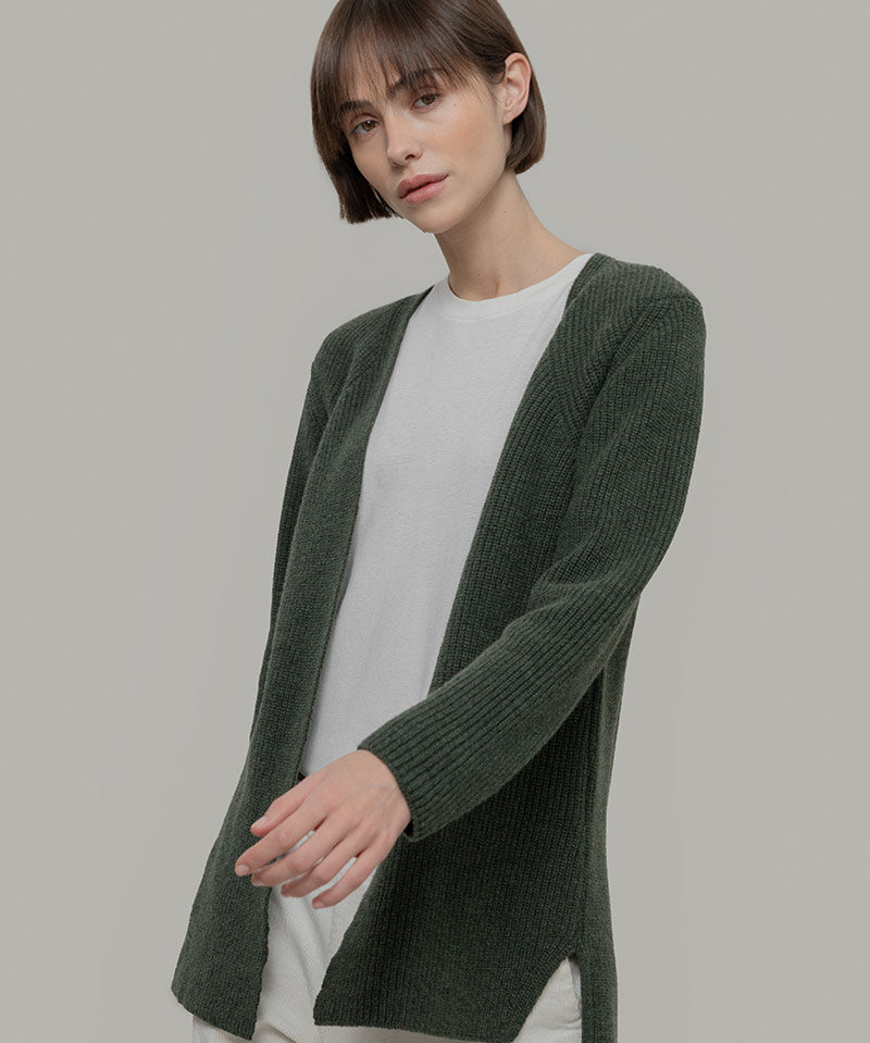 Cardigan Lungo Donna Lana Rigenerata Gioia - Rifò Lab Moda circolare made in Italy